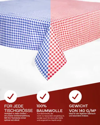 Produktbild von Landhaus Tischwäsche 5 mm Karo Baumwolle blau-weiß kariert - 30 x 30 cm 12er Pack