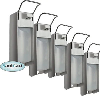 Produktbild von 5 Seifenspender Alu 500 ml Euronorm - kurzer Hebel - Leerflasche