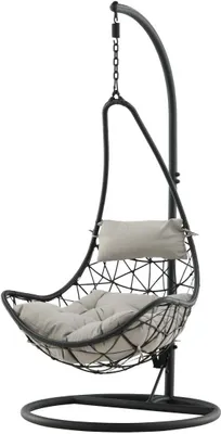 Produktbild von FURNLUX Outdoor-hängesessel Vide Grau Und Schwarz 95cm / Hauptfarbe: Schwarz / Abmessungen: 95 x 95 x 196 cm