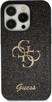 Produktbild von Guess GUHCN61HG4SGK Hülle für iPhone 11 / Xr  Schwarz Glitter Script Big 4G Handyhülle
