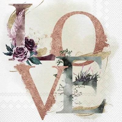 Produktbild von Servietten 33x33 cm - LOVE cream