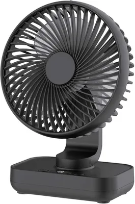 Produktbild von Tischventilator Leise Automatisch Oszillierend, 4000mAh Akku USB Klein Tragbarer 4 Geschwindigkeiten LED-Digitalanzeige für den Schreibtisch, Zuhause
