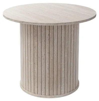 Produktbild von Runder Couchtisch - 60 cm - Beige, mit Steinoptik