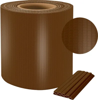 Produktbild von Sellon24® PVC Sichtschutzstreifen Doppelstabmatten Zaun 35m x 19 cm Braun 20 Befestigungsclips  inkl. Sichtschutz Windschutz Garten Gartenzaun 450g/m²