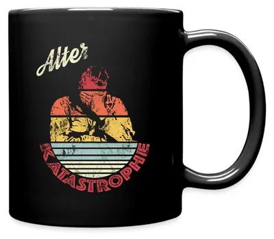 Produktbild von Spreadshirt Alter Katastrophe Vintage Retro Style Tasse Einfarbig, One size, Schwarz