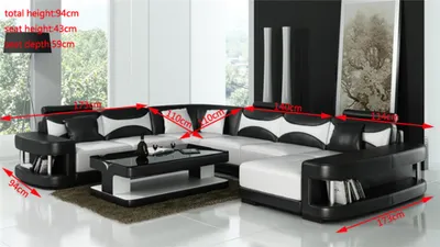 Produktbild von Luxus Ecksofa Sofa Polster Couch Wohnlandschaft U Form - Ledersofas Couchen Sitz