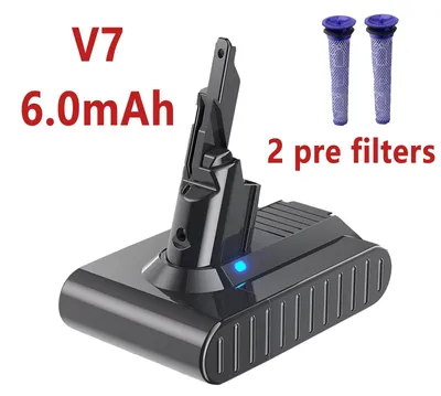 Produktbild von Ersatzakku für Staubsauger - V7 SV11 - 21,6V 6000 mAh - Li-Ion - Mit 2 Vorfiltern - Himmelblau