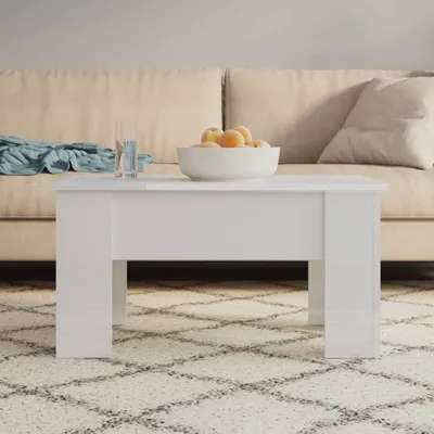 Obrázek produktu pro Konferenční stolek The Living Store vysoce lesklý bílý 79x49x41 cm materiál na bázi dřeva