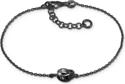 Image de SilberDream 18-21cm bracelet entrelacé brillant noir femmes bijoux D2SDA1138S