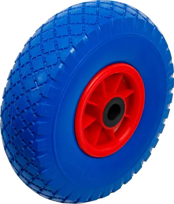 Image de BGS DIY 80651 | Roue pour diable/chariot | Polyuréthane (PU) | Rouge/bleu | 260 mm