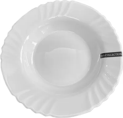 Zdjęcie produktu dla Talerz głęboki, szkło hartowane, biały, Eva 23 cm