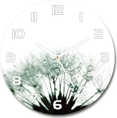 Produktbild von Wanduhr aus Glas 30fi Glasbild Glasuhr Gehärtetes Glas - weisse-zeiger - Dandelion seeds