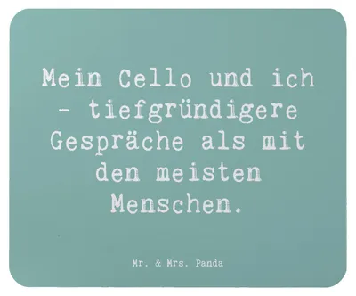 Produktbild von Mr. & Mrs. Panda Mousepad Spruch Violoncello Gespräche - Meeresbrise - Geschenk, Cellist, Mauspad, Instrument, Freund, pc mausunterlage, Lernen, laptop, Musiker, Musik