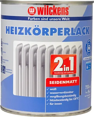 Produktbild von Wilckens Heizkörperlack 2in1 seidenmatt, 750 ml, Weiß