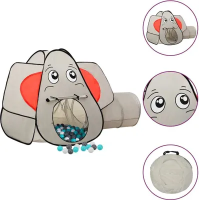 Image de Tente de jeu pour enfants 250 balles Éléphant Gris 174x86x101cm