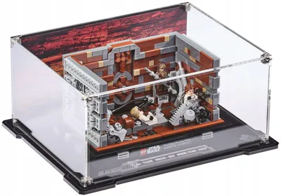 Obrázok produktu pre Čierna vitrína s potlačenou zadnou stenou pre LEGO® Star Wars 75339 – Dioráma lisovne odpadu