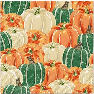 Produktbild von 20 Servietten Pumpkin Field - Überall Kürbisse 33x33cm