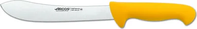 Image de Couteau de boucher Arcos couleur - Prof 292600 en acier inoxydable nitrum et mangue ergonomique jaune lame en polypropylène 20 cm, vitrine