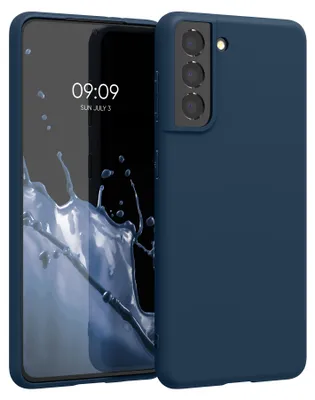 Produktbild von kwmobile Handyhülle für Samsung Galaxy S21 Hülle - TPU Case - Kabelloses Laden - Schutzhülle Cover in Marineblau