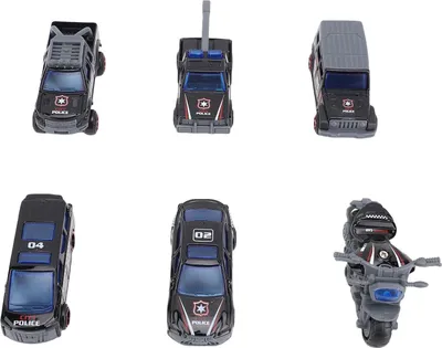 Produktbild von 6 Stück 1:64 Spielzeugautos aus Metall, realistische Legierung, pädagogisches Rollenspiel-Fahrzeugset für Kinder, Typ 3