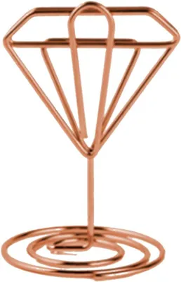 Produktbild von 30 Tischkarten in Roségold – rautenförmige Goldclips für Hochzeiten und Weihnachten