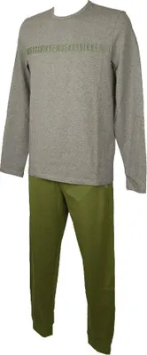 Produktbild von Schlafanzug für Herren BIKKEMBERGS Heimanzug Interlock Winter Baumwolle Langarm Rundhalsausschnitt mit Bündchen Artikel VBKT05119, XL, Cotone 94%,Elasthan 6%