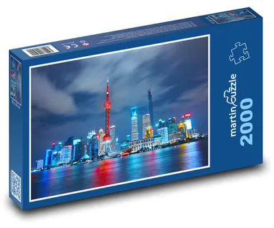 Obrázok produktu pre Puzzle 2000 Nočné mrakodrapy v Šanghaji - martinpuzzle