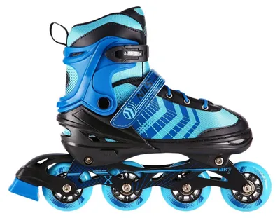 Image de Patins à roulettes et de hockey, 4 en 1, noir et bleu, taille L (39-43)