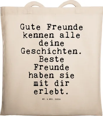 Produktbild von Mr. & Mrs. Panda Einkaufstasche Gute Freunde kennen alle... - Transparent - Geschenk, totebag, Sprüche, Freund, beste, Freundin, Freundschaft, Tote Bag, Shopping Tasche