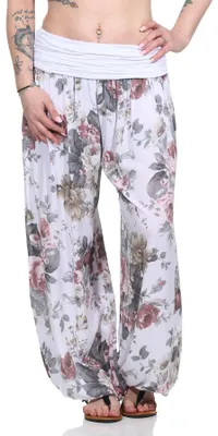 Produktbild von Haremshose Damen leichte BOHO Sommerhose mit weitem Bein Gr. 36 bis 48 Yoga-Hose