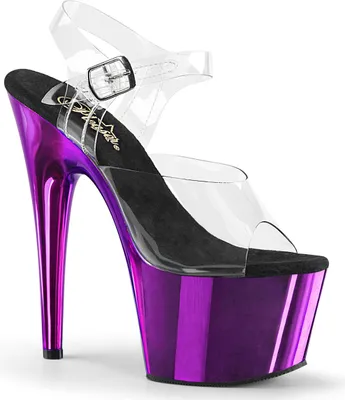 Produktbild von ADORE-708 Damen Sandale von Pleaser, Transparent Lila , EU 43, US 13