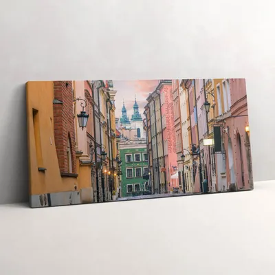 Produktbild von Alte Stadt in Warschau – Leinwandbild Wandbild – 120x60 cm – Leinwandbilder – Wandbilder – Schlafzimmer – Flur