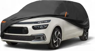 Produktbild von Autoabdeckung fš¹r Citroen C4 Picasso 2013-2022 fš¹r Citroen C4 SpaceTourer 2013-2022 PEVA Outdoor fš¹r Sonne Regen Schnee Schutz mit Rei?verschluss fš¹r Beifahrertš¹r Schwarz