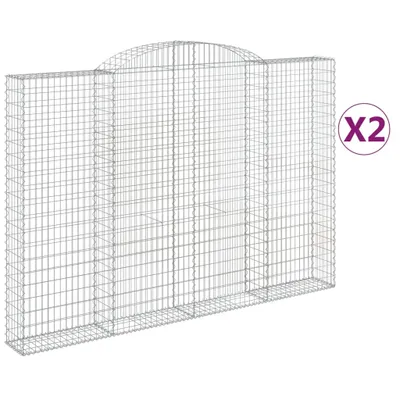 Produktbild von Gabionen mit Hochbogen 2 Stk. 300x30x200/220cm Verzinktes Eisen
