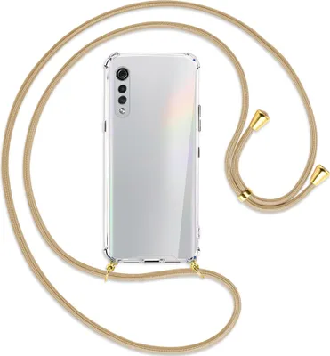 Produktbild von Handykette Backcover-Schutzhülle mit Band (Metall goldfarben) für LG Velvet - caramel
