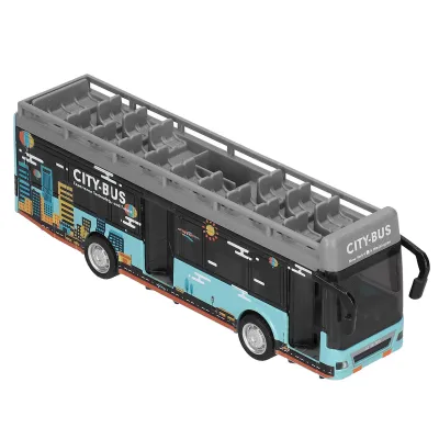 Produktbild von Busmodell PullBack-Fahrzeugspielzeug Kinderautomodell Geschenksammlung Spielzeugdekoration (Hellblau)
