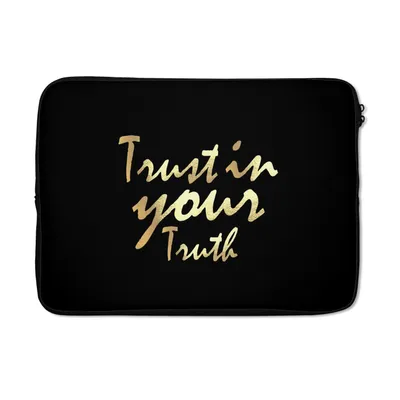 Produktbild von MuchoWow® Laptop Hülle 13 Zoll Zitat - Vertrauen - Gold Laptoptasche - Laptophülle - Sleeve - Rundumschutz