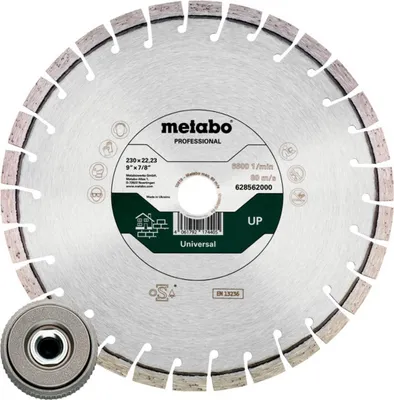 Produktbild von Metabo Set: 1xDiamanttrennscheibe 230x22,23mm, UP +1xQuickspannmutter M 14