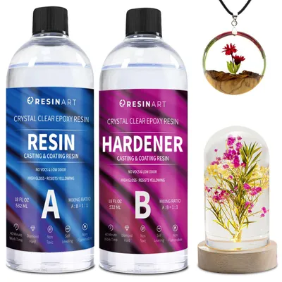 Epoxidharz-Set, 1064 ml, klar, ungiftig, für Kunst & Holz