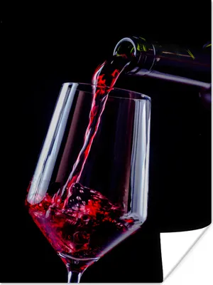Produktbild von MuchoWow® Poster Rotwein in ein Glas gegossen 30x40 cm - Wandplakat - Poster Kinderzimmer