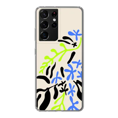 Produktbild von MuchoWow® Handyhülle Schutzhülle Hülle für Samsung Galaxy S21 Ultra Blatt - Abstrakt - Muster Silikon Softcase Handy Hülle - Mobiltelefon