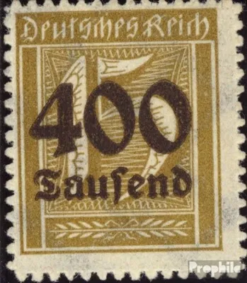 Produktbild von Briefmarken Deutsches Reich 1923 Mi 297 , Durchstich statt Zähnung (stets unperfekt) gestempelt Hochinflation/Ziffernzeichnung mit Aufdruck