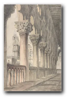 Produktbild von Kunstdruck „Loggia des Dogenpalastes, Venedig“ von John Ruskin – 60 x 90 cm – ungerahmt