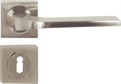 Produktbild von DOMINO Türgriff Drückergarnitur BB-Buntbart Set | Vierkant-Rosette | Türklinke für Zimmertür, Bürotür, Kellertür & Innentür | Türbeschläge aus Aluminium | Bronze Türdrückergarnitur | TIPO-QR M9