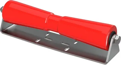 Immagine prodotto di Rullo per chiglia in poliuretano con supporto B rotolo rimorchio per barca zincato SUPROD, 400 mm, rosso