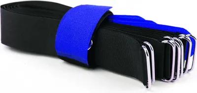 Produktbild von 10 x Klettkabelbinder 40 cm blau - Klett / Flausch auf UNTERSCHIEDLICHEN SEITEN! - DS Metallöse Goodymax®