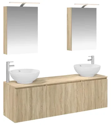 Produktbild von Badezimmer-Möbelset, 5-teilig, Sonoma-Eiche