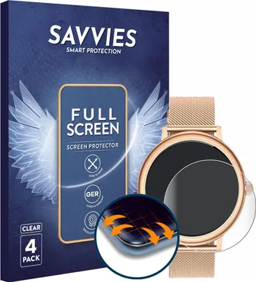 Produktbild von 4x Savvies Fullscreen Schutzfolie für Ruxingx AK98 1.19" Displayschutz Folie Fullcover Klar Transparent