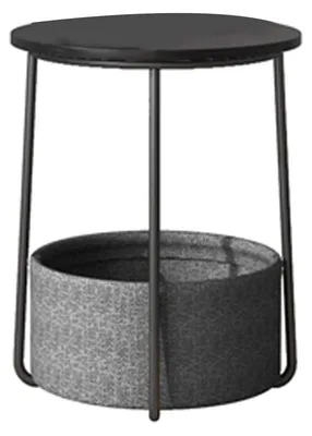 Produktbild von Kleine Runde Couchtisch mit Aufbewahrungskorb für Wohnzimmer