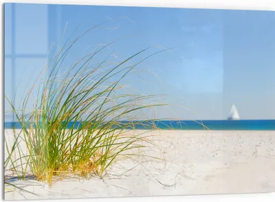 Produktbild von DEQORI Küchenrückwand Glas 60x40 cm 'Meeresweite Stille' Spritzschutz Bad Rückwand Küche